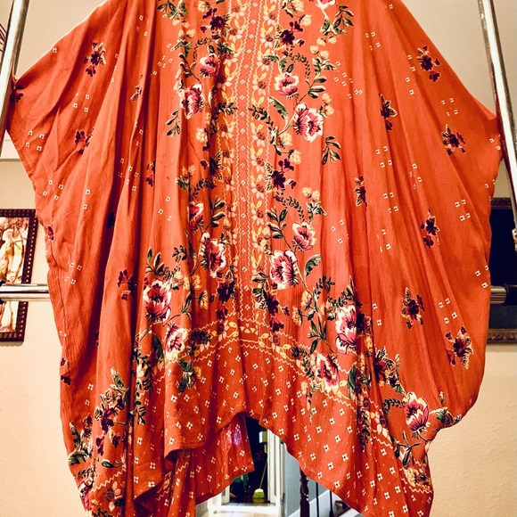 Boho KIMONO in Rust Floral - Picture 8 of 11